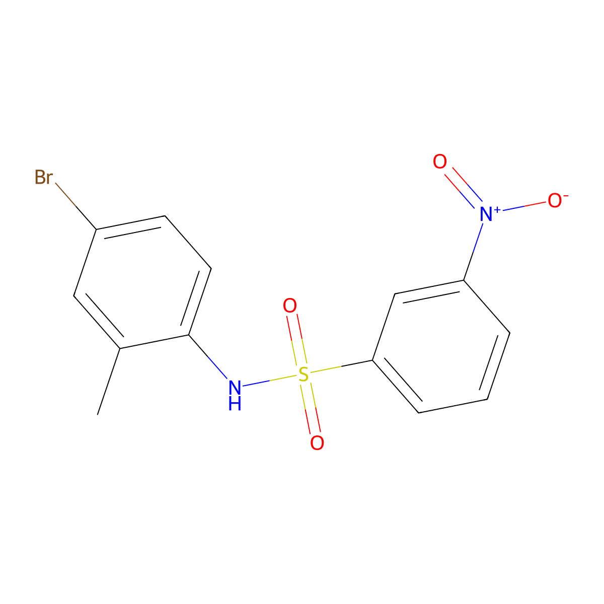 N-(4-bromo-2-methylphenyl)-3-nitrobenzenesulfonamide molecular structure, CAS 702651-06-7