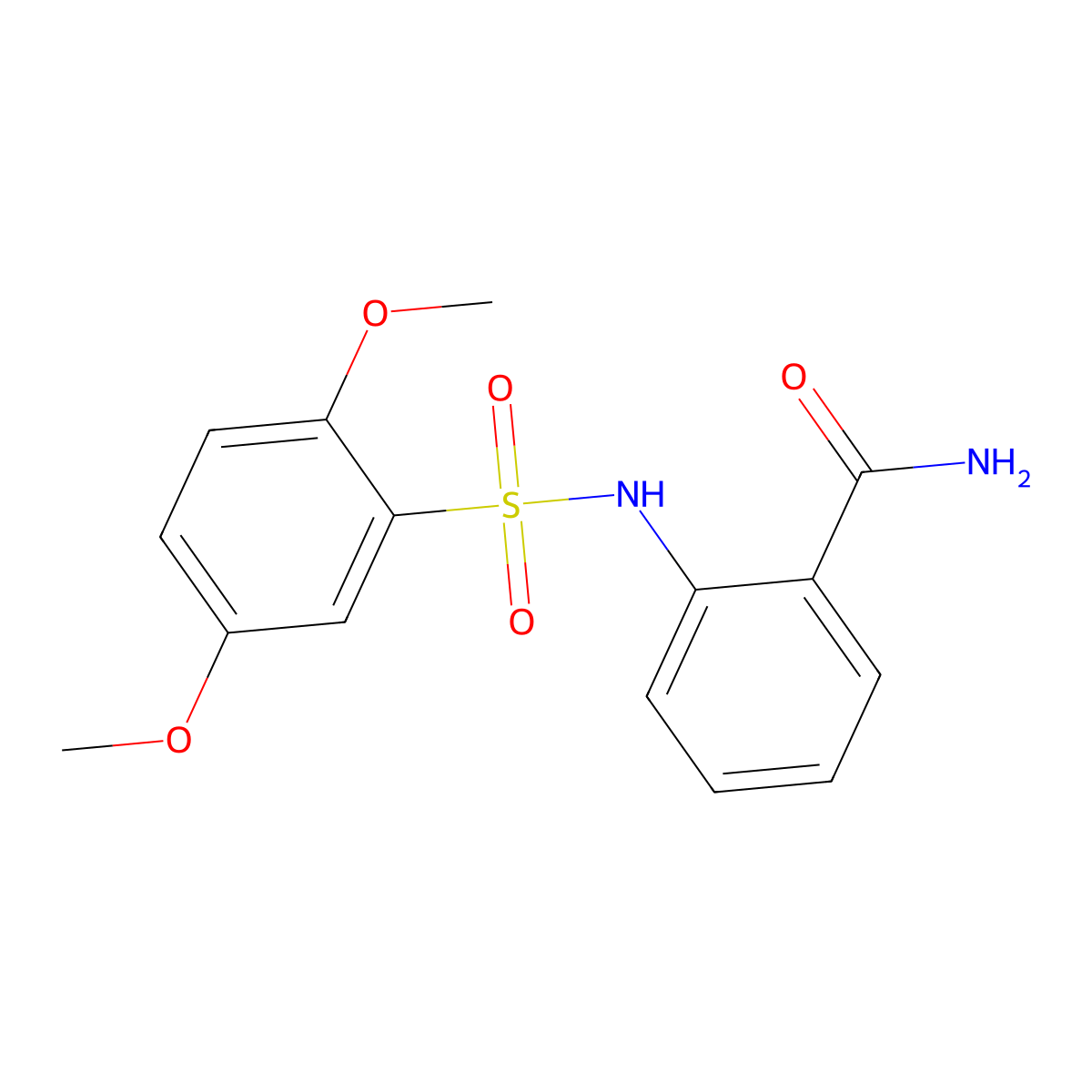 2-(2,5-Dimethoxybenzenesulfonamido)benzamide molecular structure, CAS 702651-24-9