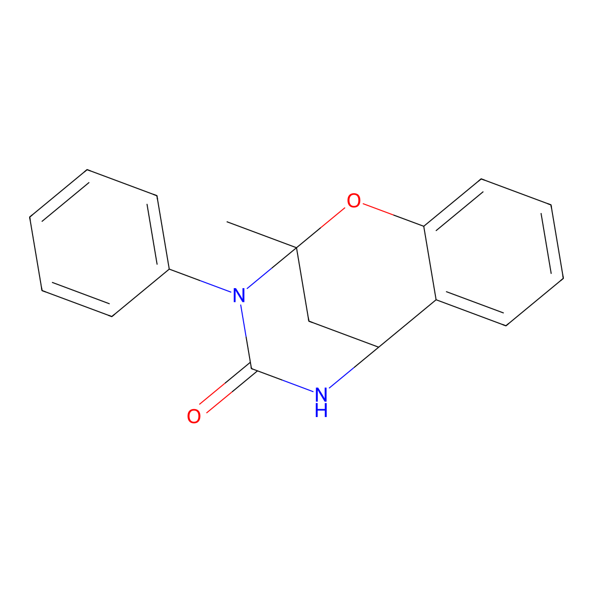 2-methyl-3-phenyl-2,3,5,6-tetrahydro-4H-2,6-methano-1,3,5-benzoxadiazocin-4-one molecular structure, CAS 702655-50-3