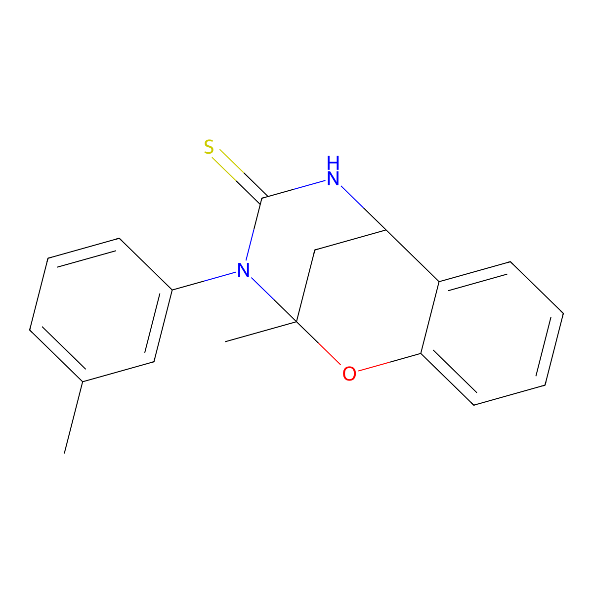 2-methyl-3-(3-methylphenyl)-2,3,5,6-tetrahydro-4H-2,6-methano-1,3,5-benzoxadiazocine-4-thione molecular structure, CAS 702655-55-8