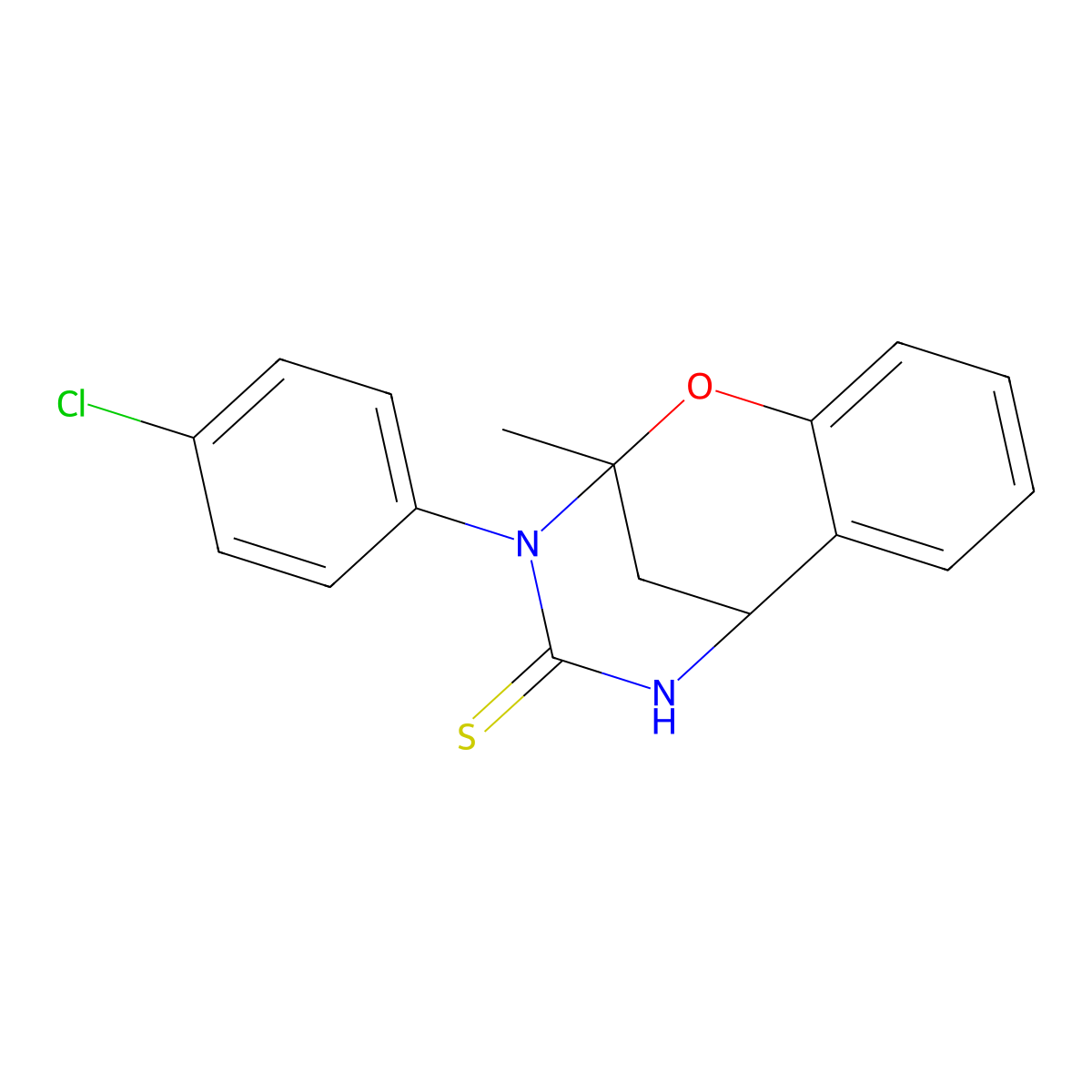 3-(4-chlorophenyl)-2-methyl-2,3,5,6-tetrahydro-4H-2,6-methano-1,3,5-benzoxadiazocine-4-thione molecular structure, CAS 702655-59-2