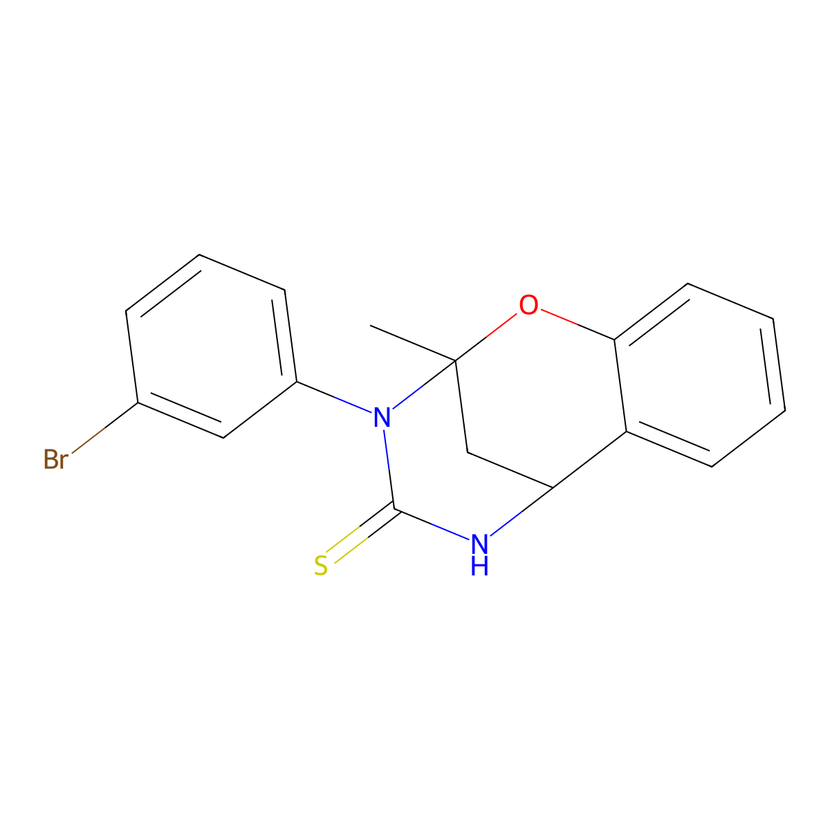 3-(3-bromophenyl)-2-methyl-2,3,5,6-tetrahydro-4H-2,6-methano-1,3,5-benzoxadiazocine-4-thione molecular structure, CAS 702655-61-6