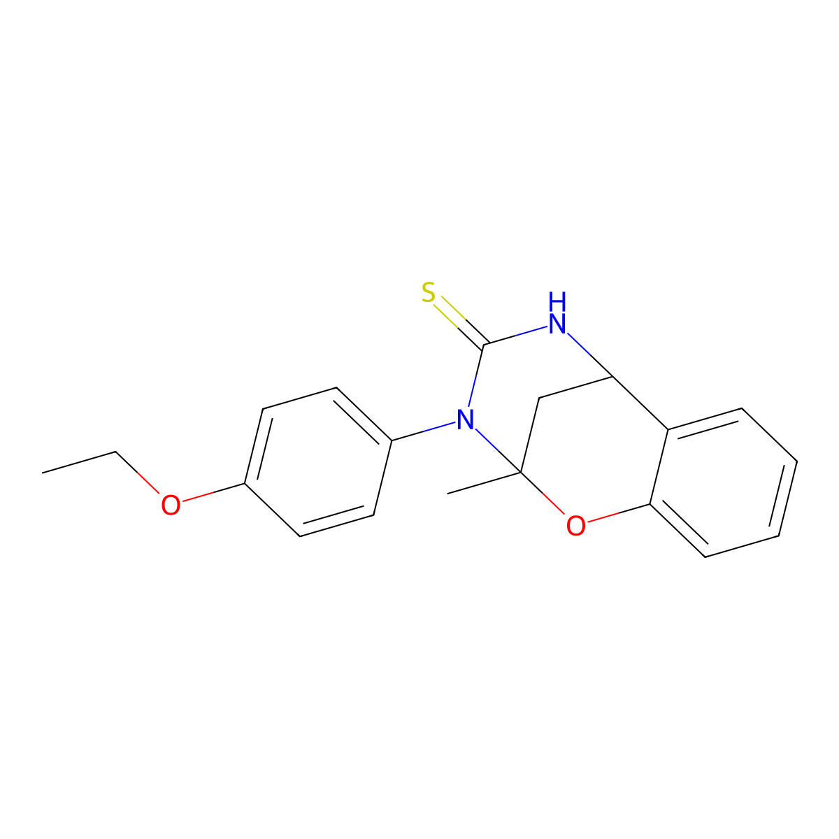 3-(4-ethoxyphenyl)-2-methyl-2,3,5,6-tetrahydro-4H-2,6-methano-1,3,5-benzoxadiazocine-4-thione molecular structure, CAS 702655-63-8