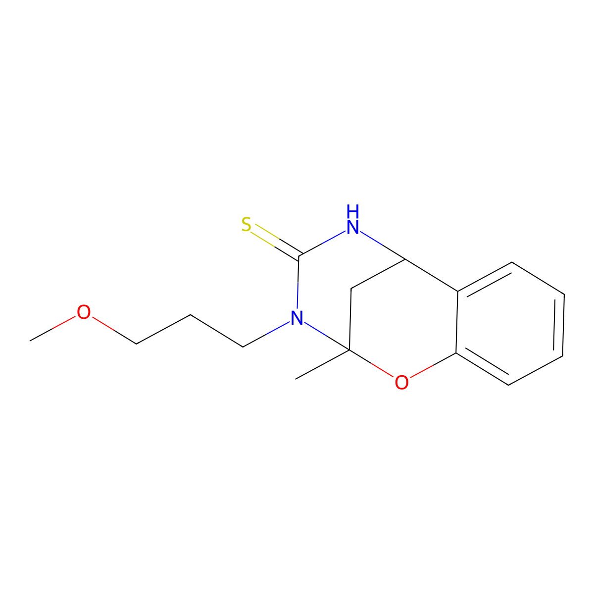 3-(3-methoxypropyl)-2-methyl-2,3,5,6-tetrahydro-4H-2,6-methano-1,3,5-benzoxadiazocine-4-thione molecular structure, CAS 702655-68-3