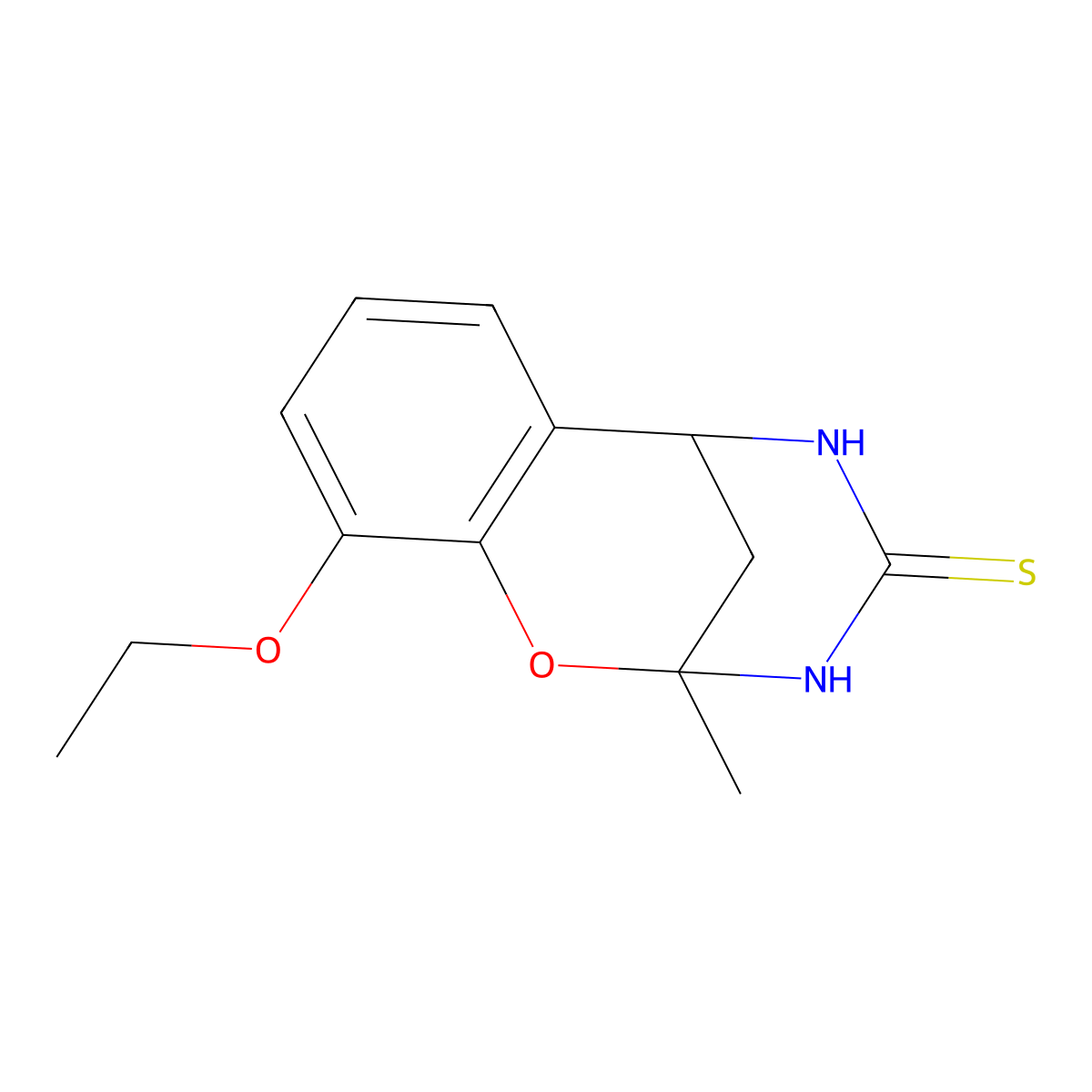 10-ethoxy-2-methyl-2,3,5,6-tetrahydro-4H-2,6-methano-1,3,5-benzoxadiazocine-4-thione molecular structure, CAS 702655-84-3