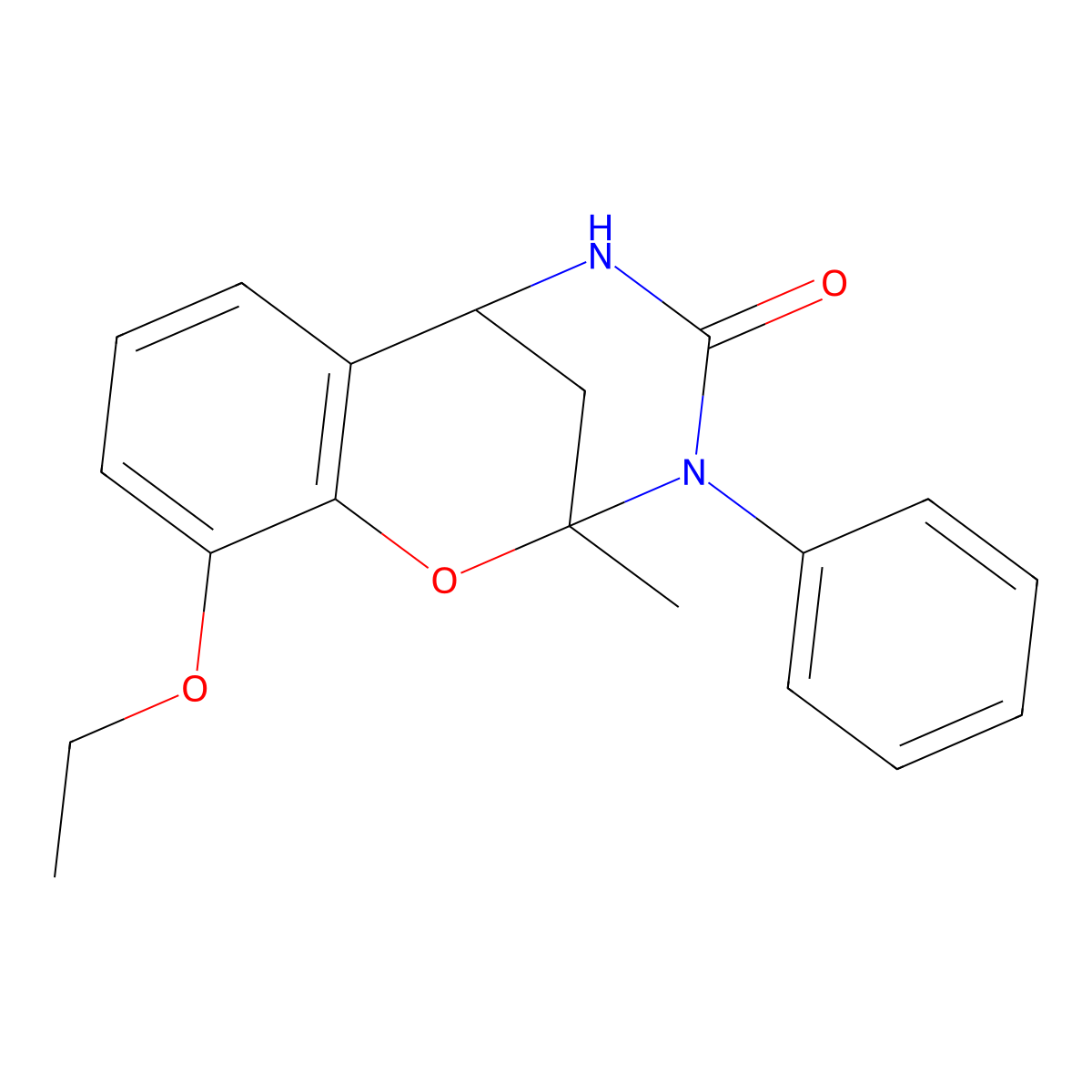 6-Ethoxy-9-methyl-10-phenyl-8-oxa-10,12-diazatricyclo[7.3.1.0^{2,7}]trideca-2,4,6-trien-11-one molecular structure, CAS 702655-85-4