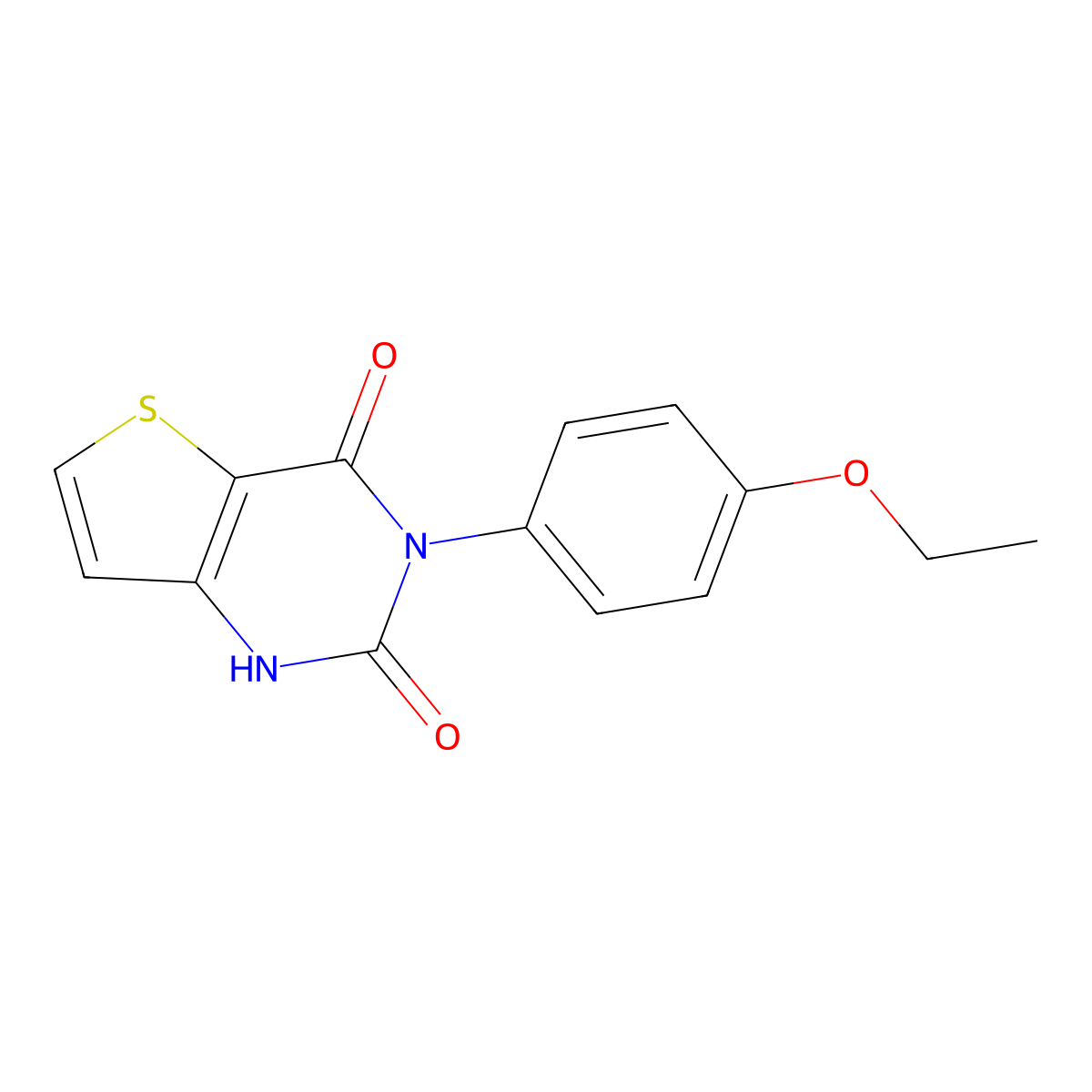 3-(4-ethoxyphenyl)thieno[3,2-d]pyrimidine-2,4(1H,3H)-dione molecular structure, CAS 702664-38-8