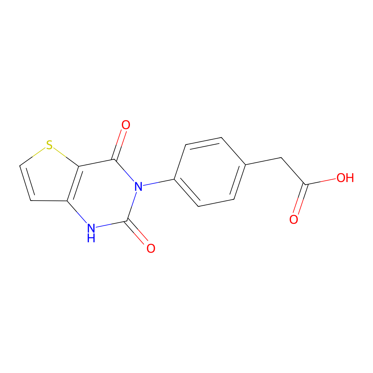 [4-(2,4-dioxo-1,4-dihydrothieno[3,2-d]pyrimidin-3(2H)-yl)phenyl]acetic acid molecular structure, CAS 702664-45-7