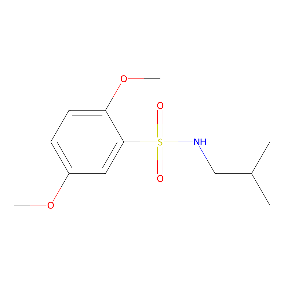 [(2,5-Dimethoxyphenyl)sulfonyl](2-methylpropyl)amine molecular structure, CAS 702664-65-1