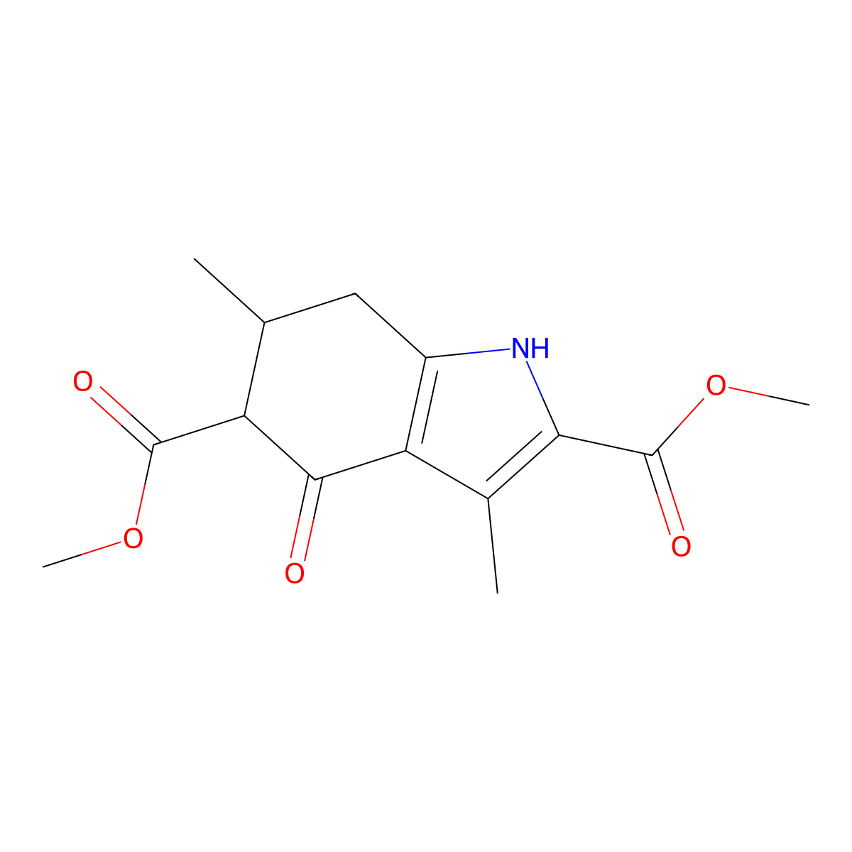 dimethyl 3,6-dimethyl-4-oxo-4,5,6,7-tetrahydro-1H-indole-2,5-dicarboxylate molecular structure, CAS 702665-69-8