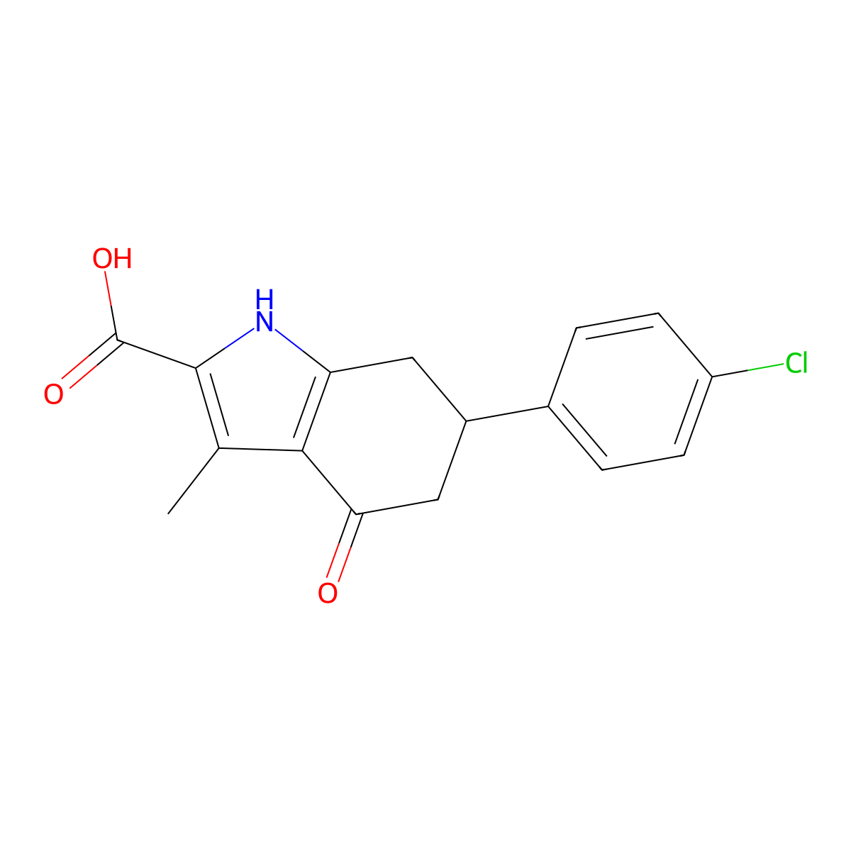 6-(4-chlorophenyl)-3-methyl-4-oxo-4,5,6,7-tetrahydro-1H-indole-2-carboxylic acid molecular structure, CAS 702665-70-1