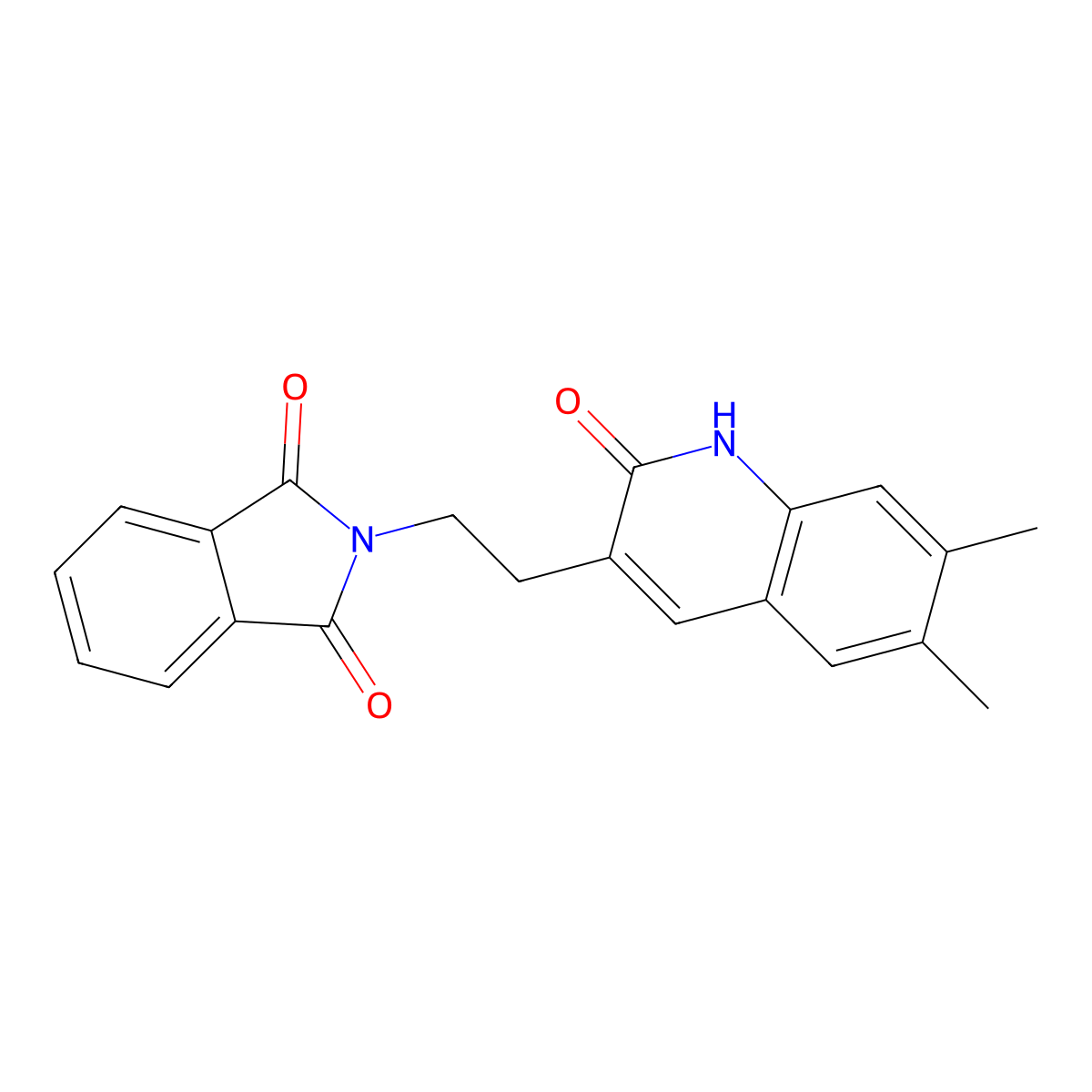 2-(2-(6,7-Dimethyl-2-oxo-1,2-dihydroquinolin-3-yl)ethyl)isoindoline-1,3-dione molecular structure, CAS 702665-71-2