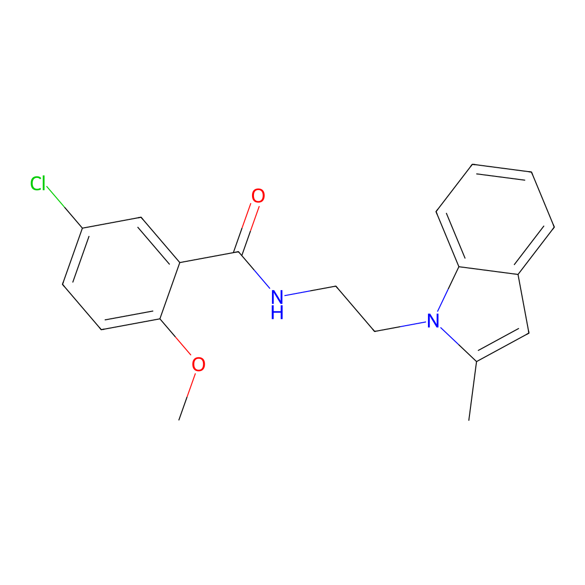5-chloro-2-methoxy-N-[2-(2-methyl-1H-indol-1-yl)ethyl]benzamide molecular structure, CAS 702665-90-5