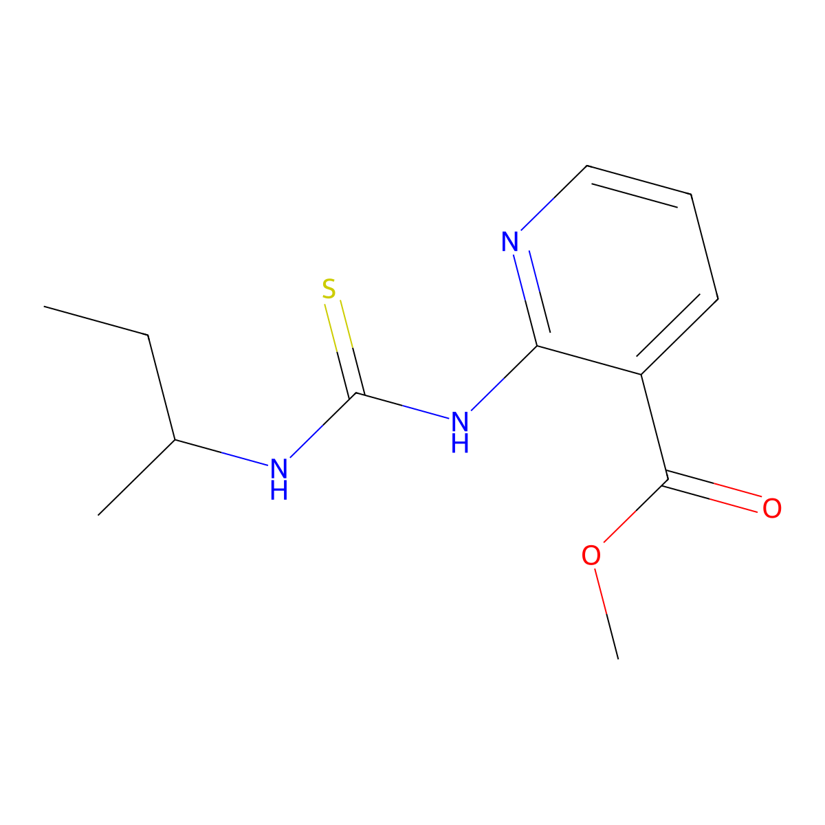 Methyl 2-(3-(sec-butyl)thioureido)nicotinate molecular structure, CAS 702667-51-4