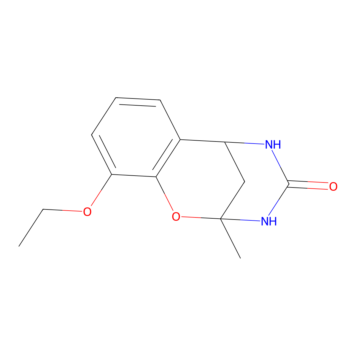 10-ethoxy-2-methyl-2,3,5,6-tetrahydro-4H-2,6-methano-1,3,5-benzoxadiazocin-4-one molecular structure, CAS 702667-77-4