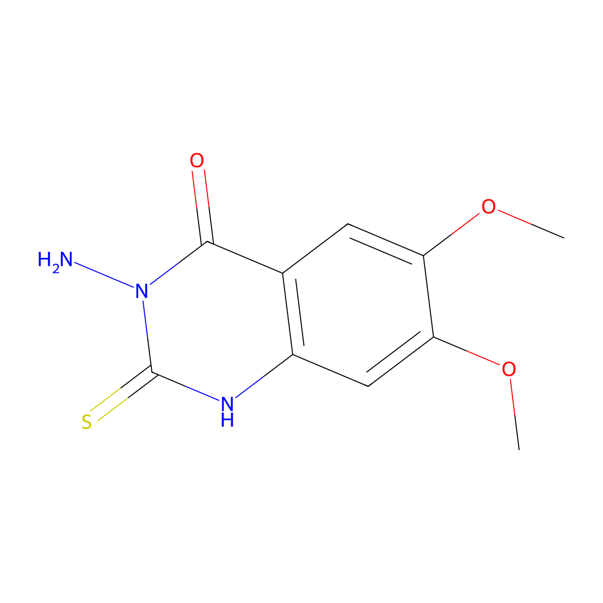 3-amino-6,7-dimethoxy-2-thioxo-2,3-dihydroquinazolin-4(1H)-one molecular structure, CAS 702668-21-1