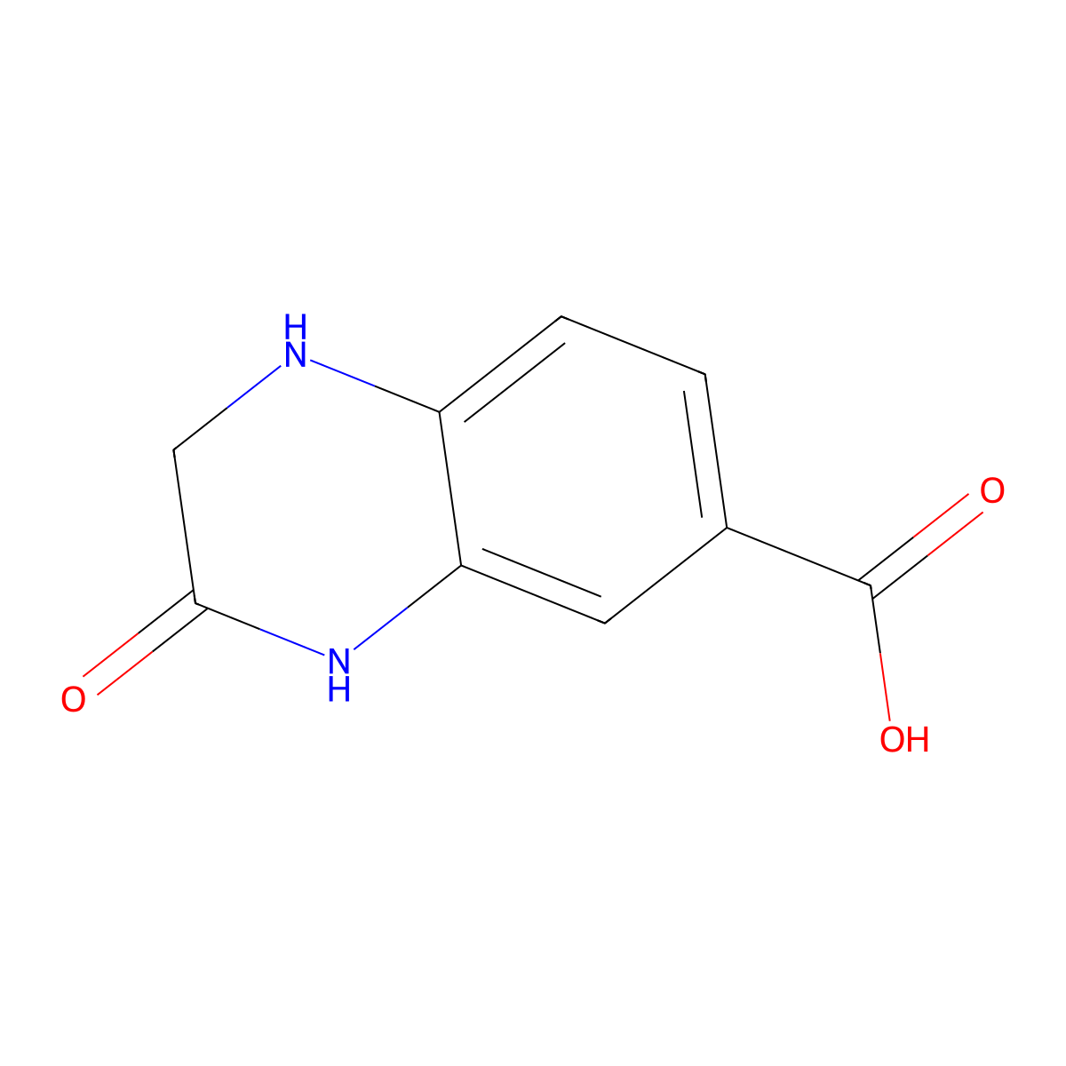 3-Oxo-1,2,3,4-tetrahydroquinoxaline-6-carboxylic acid molecular structure, CAS 702669-54-3