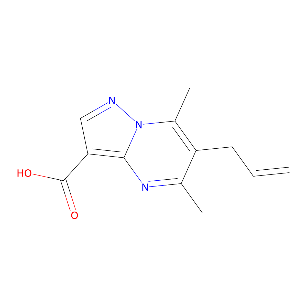 6-Allyl-5,7-dimethylpyrazolo[1,5-a]pyrimidine-3-carboxylic acid molecular structure, CAS 702669-68-9