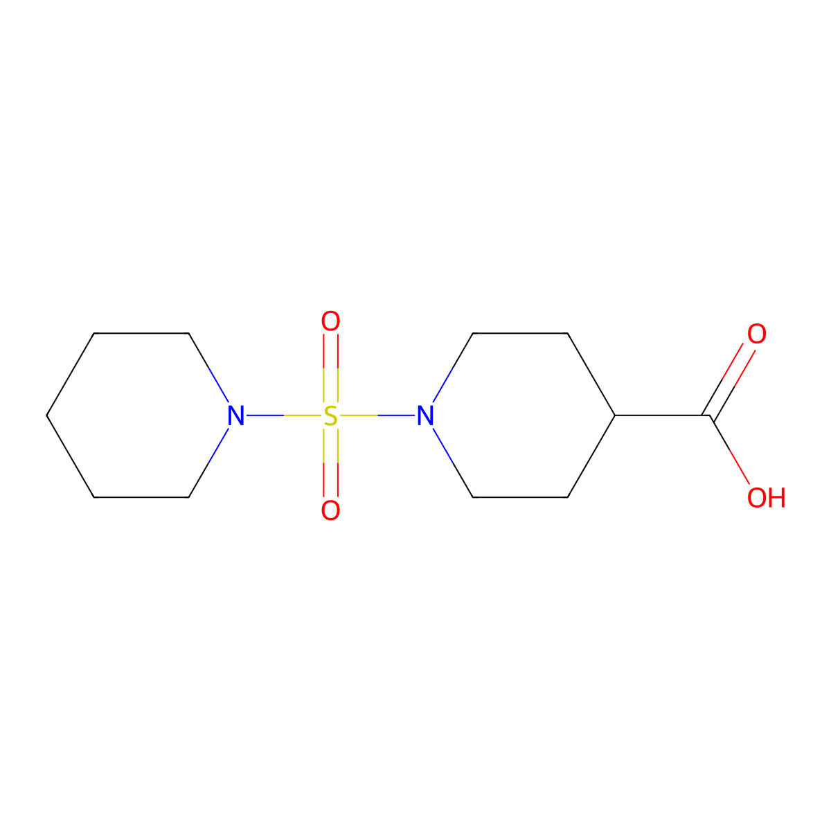 1-(Piperidine-1-sulfonyl)piperidine-4-carboxylic acid molecular structure, CAS 702669-86-1