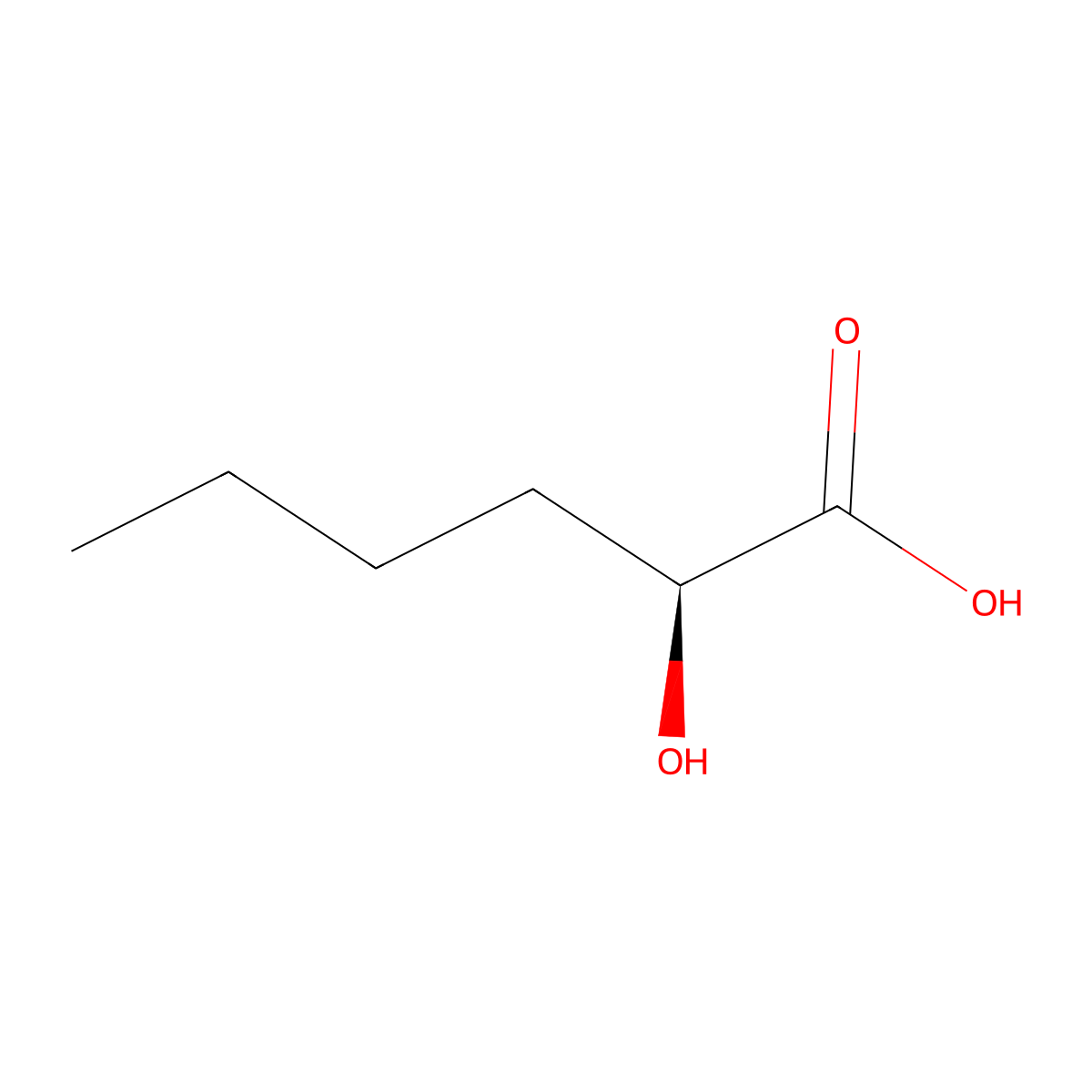 2-Hydroxyhexanoic acid, (2S)- molecular structure, CAS 70267-26-4