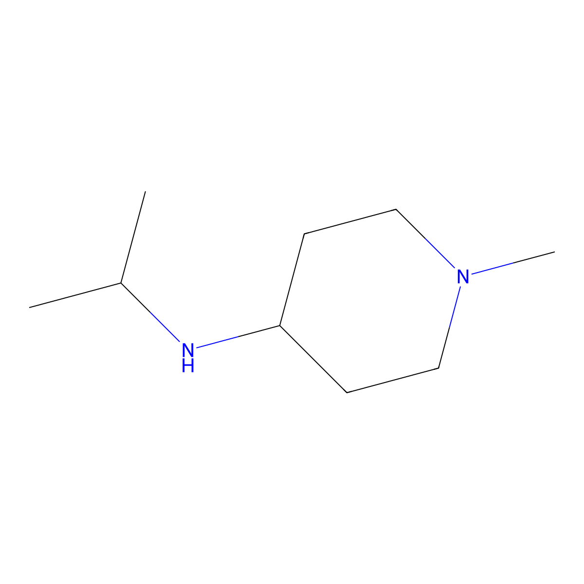 Isopropyl-(1-methyl-piperidin-4-yl)-amine molecular structure, CAS 702670-14-2