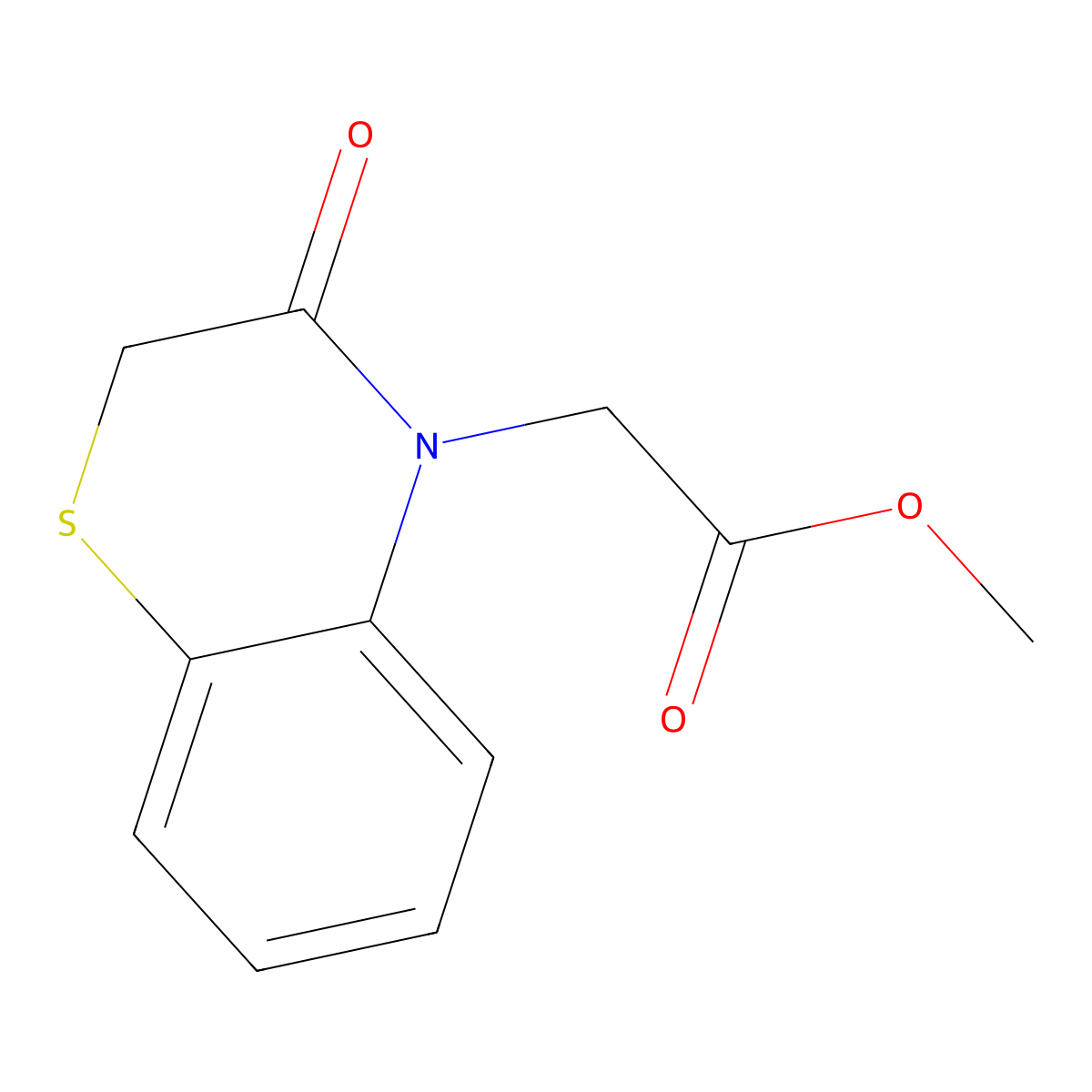 4-(Methoxycarbonylmethyl)-2H-1,4-benzothiazin-3(4H)-one molecular structure, CAS 702670-17-5