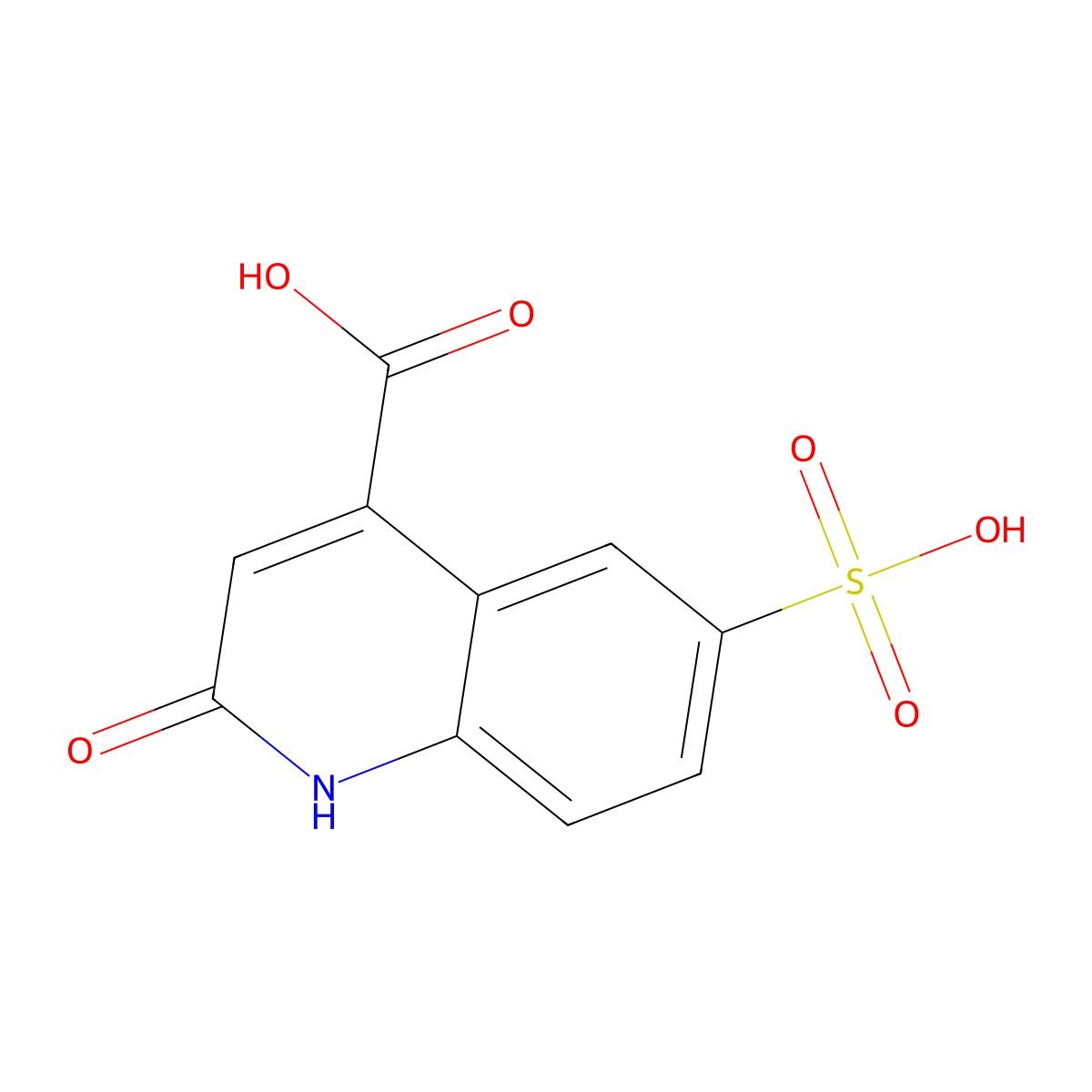 2-Oxo-6-sulfo-1,2-dihydroquinoline-4-carboxylic acid molecular structure, CAS 702670-33-5