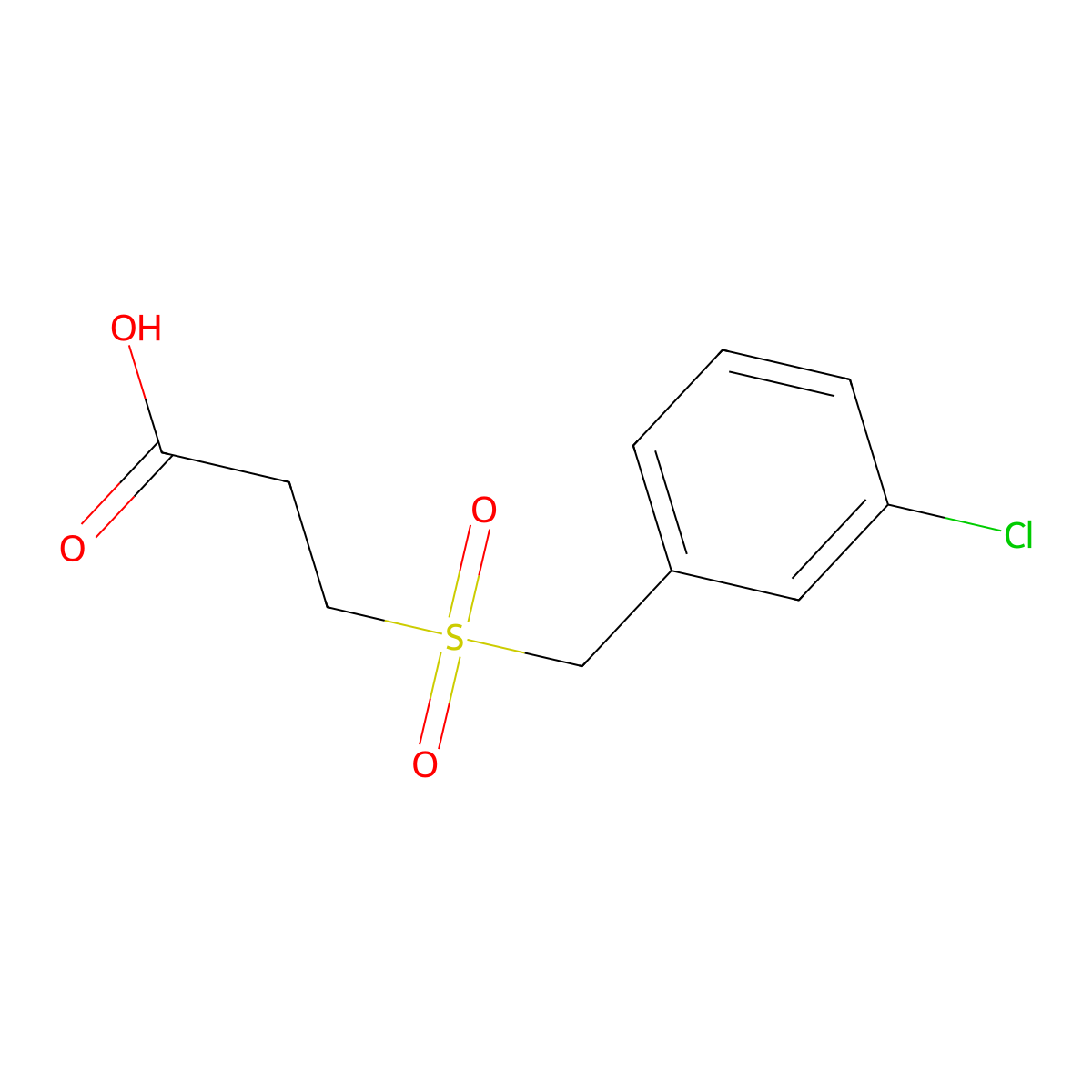 3-[(3-Chlorobenzyl)sulfonyl]propanoic acid molecular structure, CAS 702670-42-6