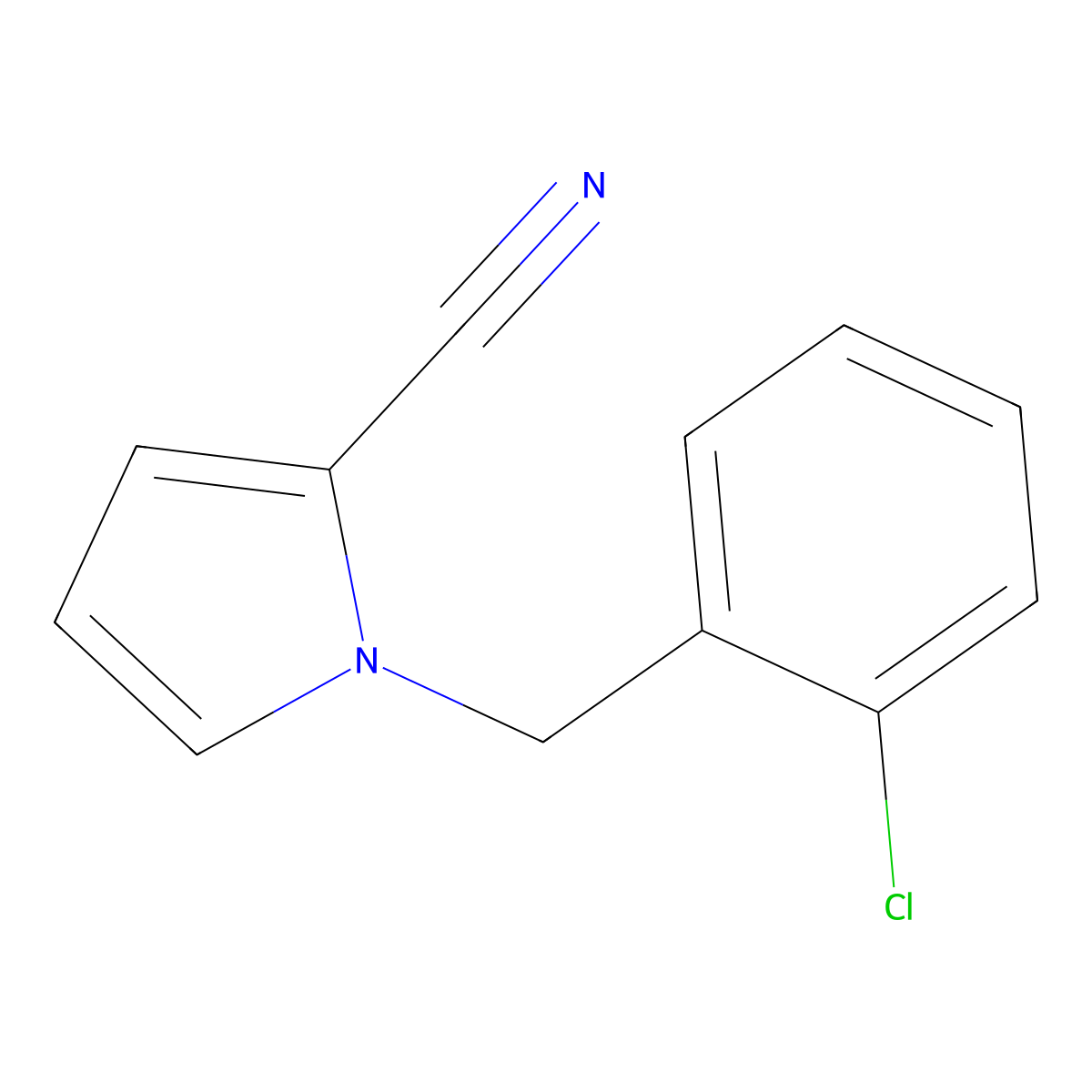 1-(2-chlorobenzyl)-1H-pyrrole-2-carbonitrile molecular structure, CAS 702670-49-3