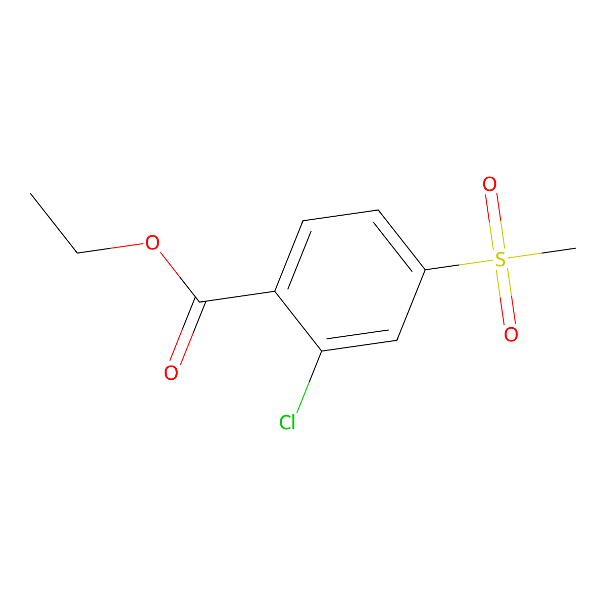 Ethyl 2-chloro-4-(methylsulfonyl)-benzoate molecular structure, CAS 702672-93-3