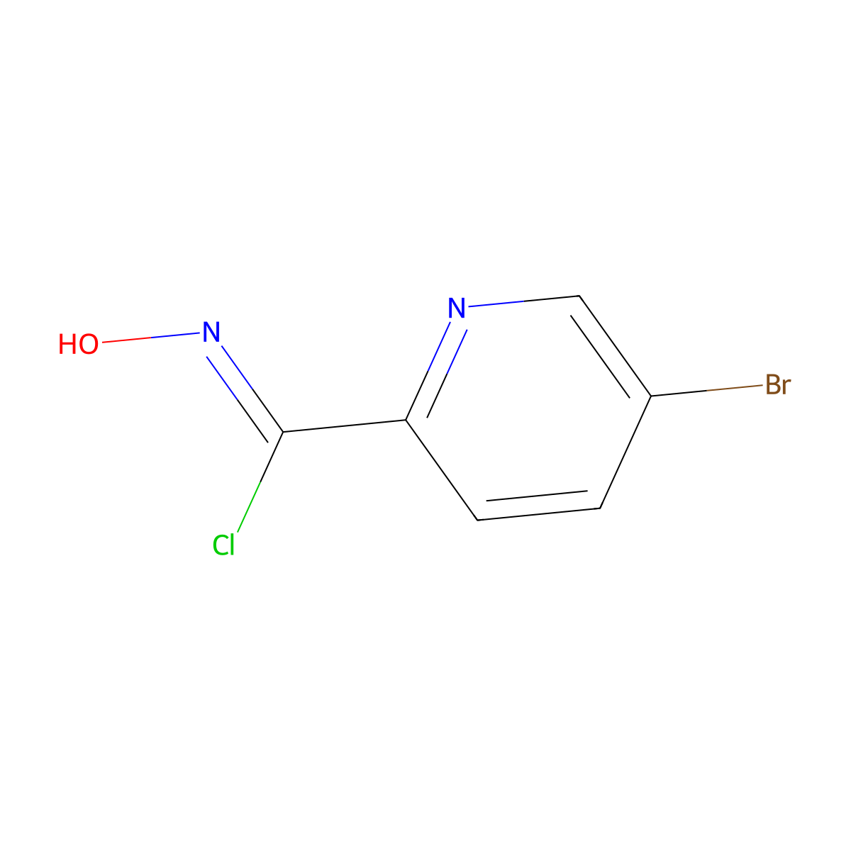 5-Bromo-N-hydroxypicolinimidoyl chloride molecular structure, CAS 702680-55-5