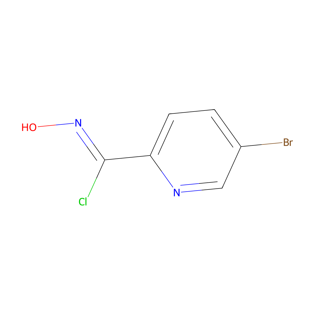 5-Bromo-N-hydroxypicolinimidoyl chloride molecular structure, CAS 702680-55-5