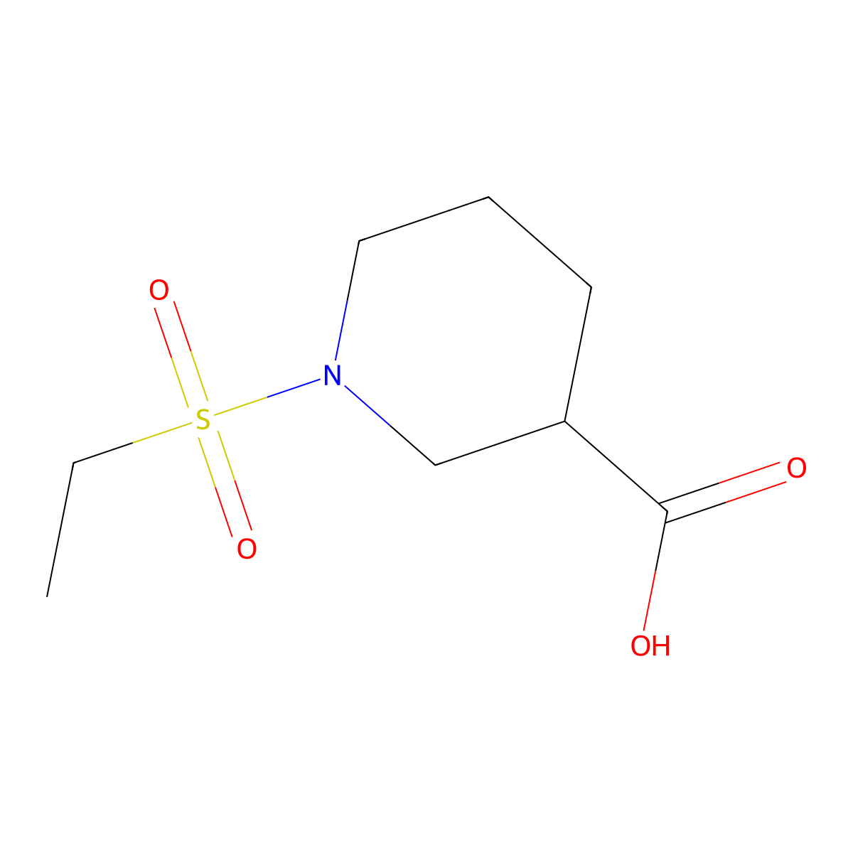 1-(Ethanesulfonyl)piperidine-3-carboxylic acid molecular structure, CAS 702695-86-1