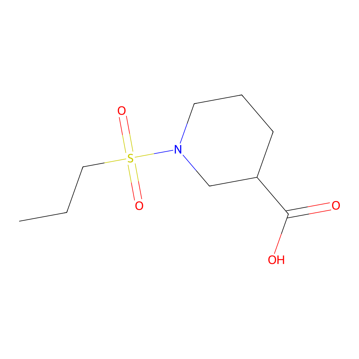 1-(Propane-1-sulfonyl)piperidine-3-carboxylic acid molecular structure, CAS 702695-93-0