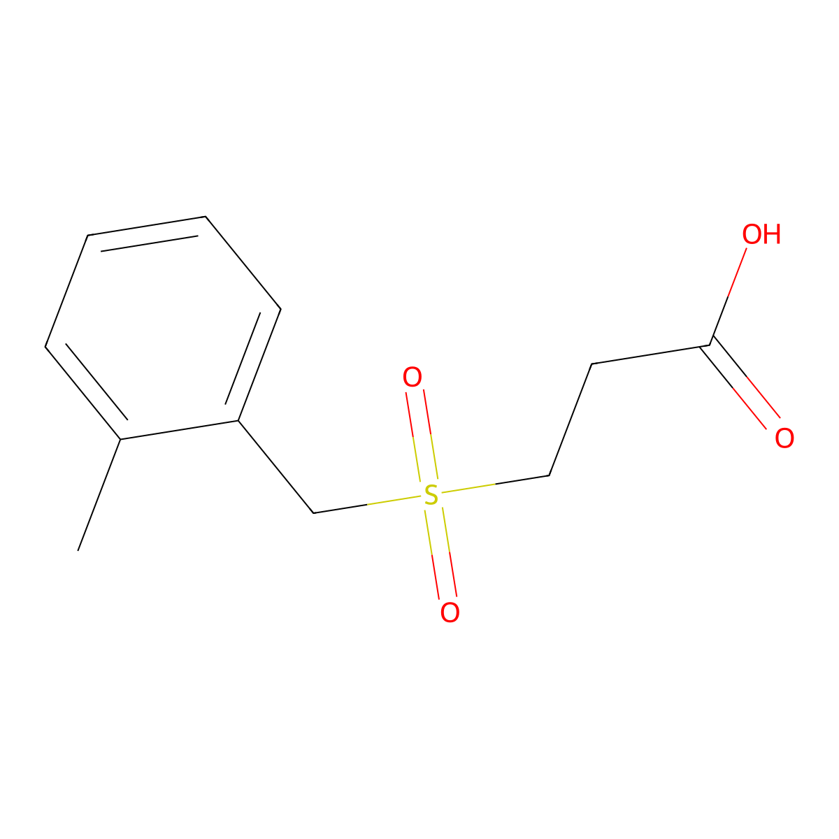 3-[(2-Methylbenzyl)sulfonyl]propanoic acid molecular structure, CAS 702696-08-0