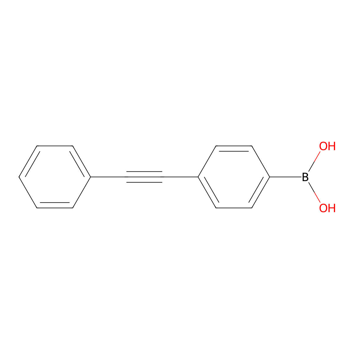 (4-(Phenylethynyl)phenyl)boronic acid molecular structure, CAS 702699-63-6