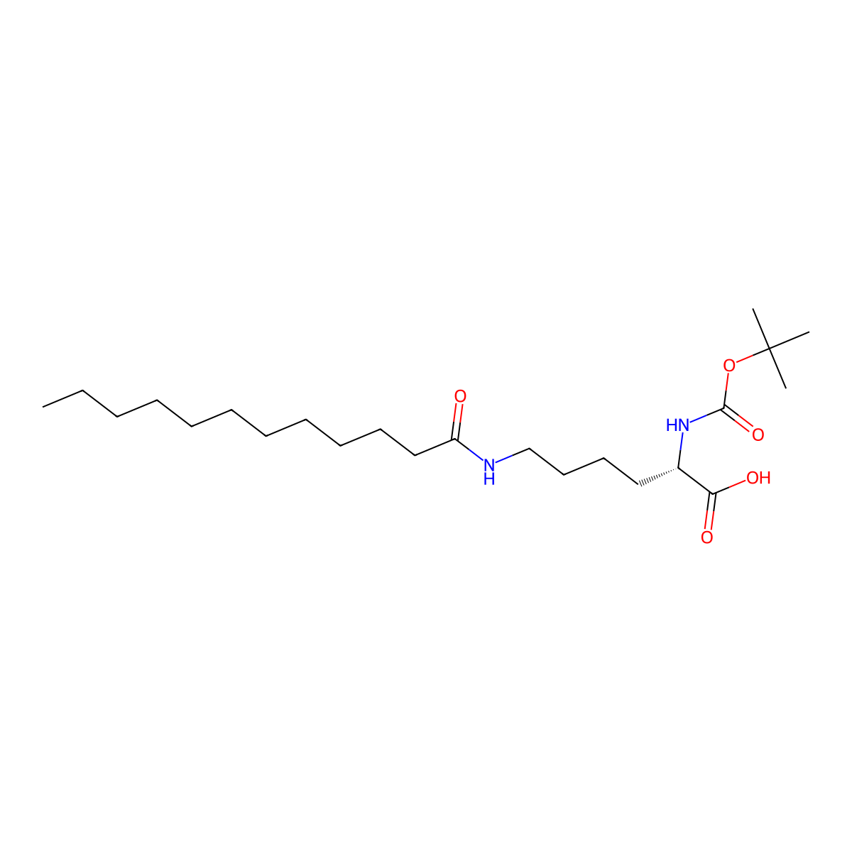 Boc-L-Lys(lauroyl)-OH molecular structure, CAS 702706-14-7