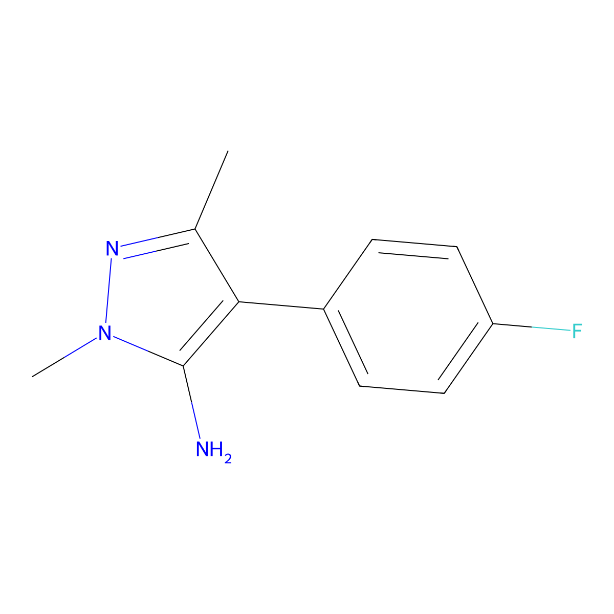 4-(4-Fluorophenyl)-1,3-dimethyl-1h-pyrazol-5-amine molecular structure, CAS 702709-77-1