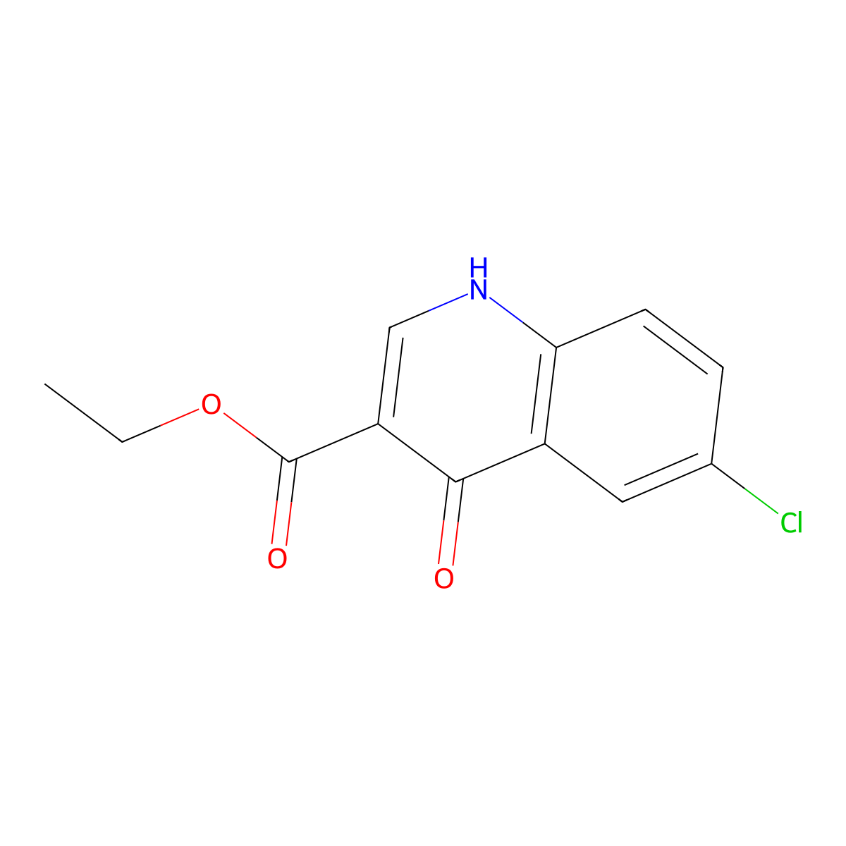 Ethyl 6-chloro-4-hydroxy-3-quinolinecarboxylate molecular structure, CAS 70271-77-1