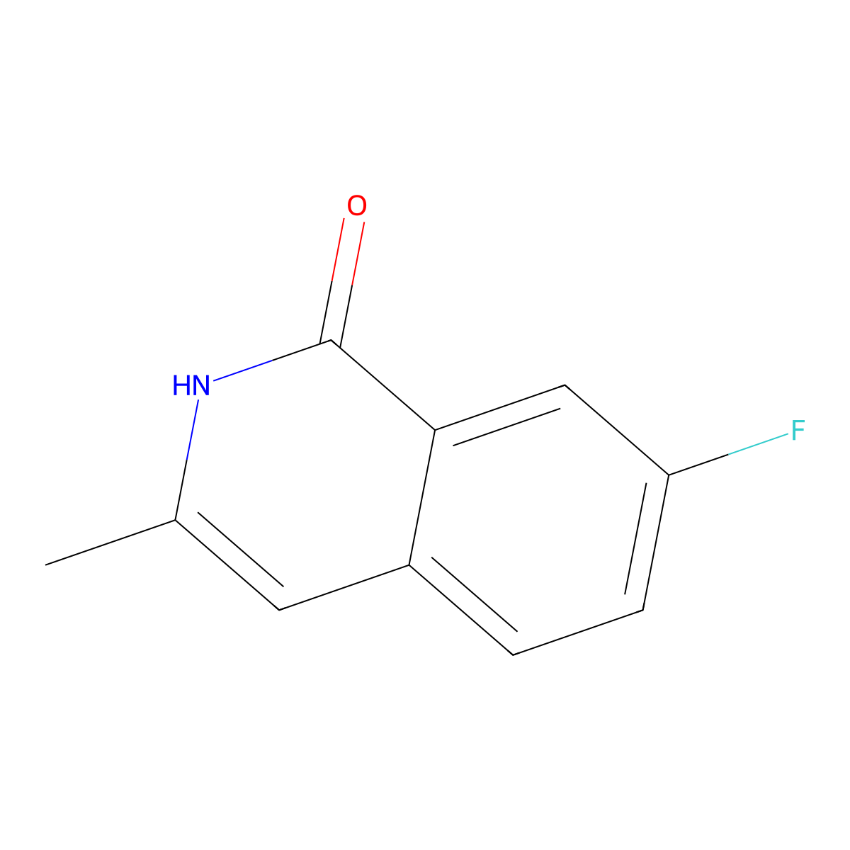 7-Fluoro-3-methyl-1,2-dihydroisoquinolin-1-one molecular structure, CAS 702710-19-8