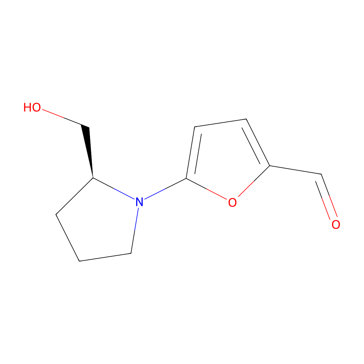 5-[(2S)-2-(Hydroxymethyl)pyrrolidin-1-YL]furan-2-carbaldehyde molecular structure, CAS 702711-45-3