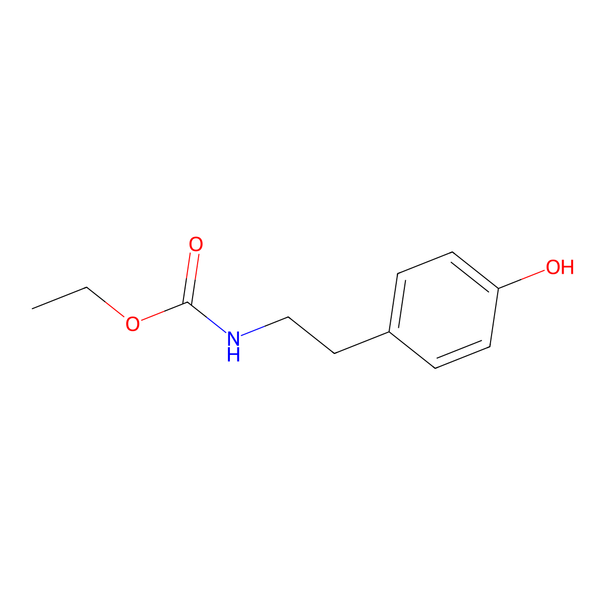 Ethyl N-[2-(4-hydroxyphenyl)ethyl]carbamate molecular structure, CAS 70275-54-6