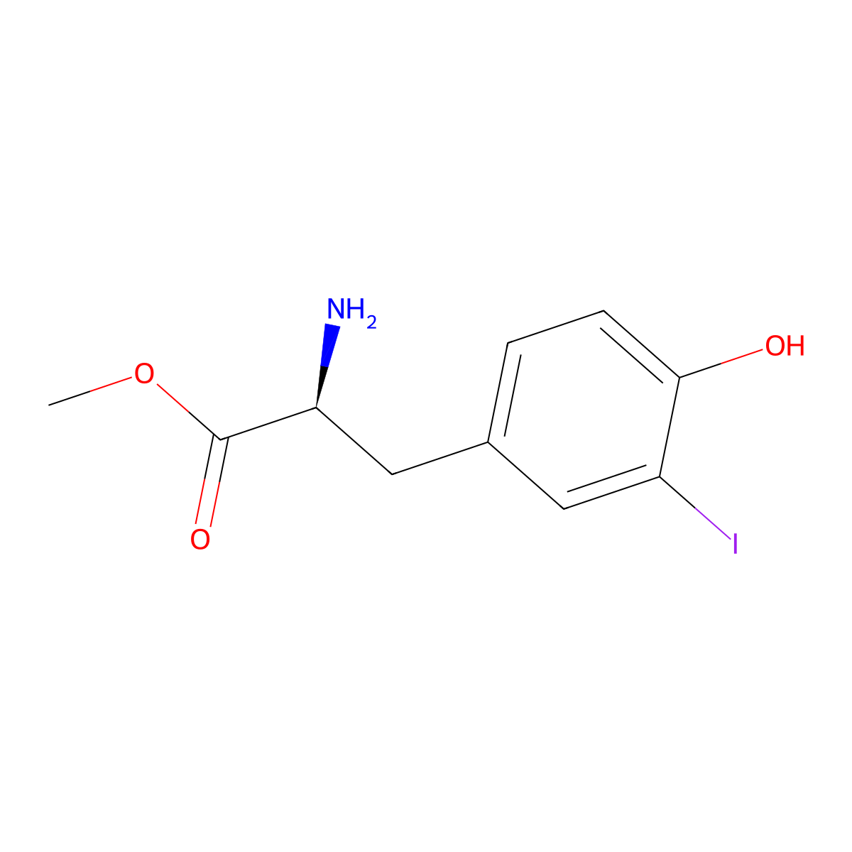 3-Iodo-L-tyrosine methyl ester molecular structure, CAS 70277-02-0