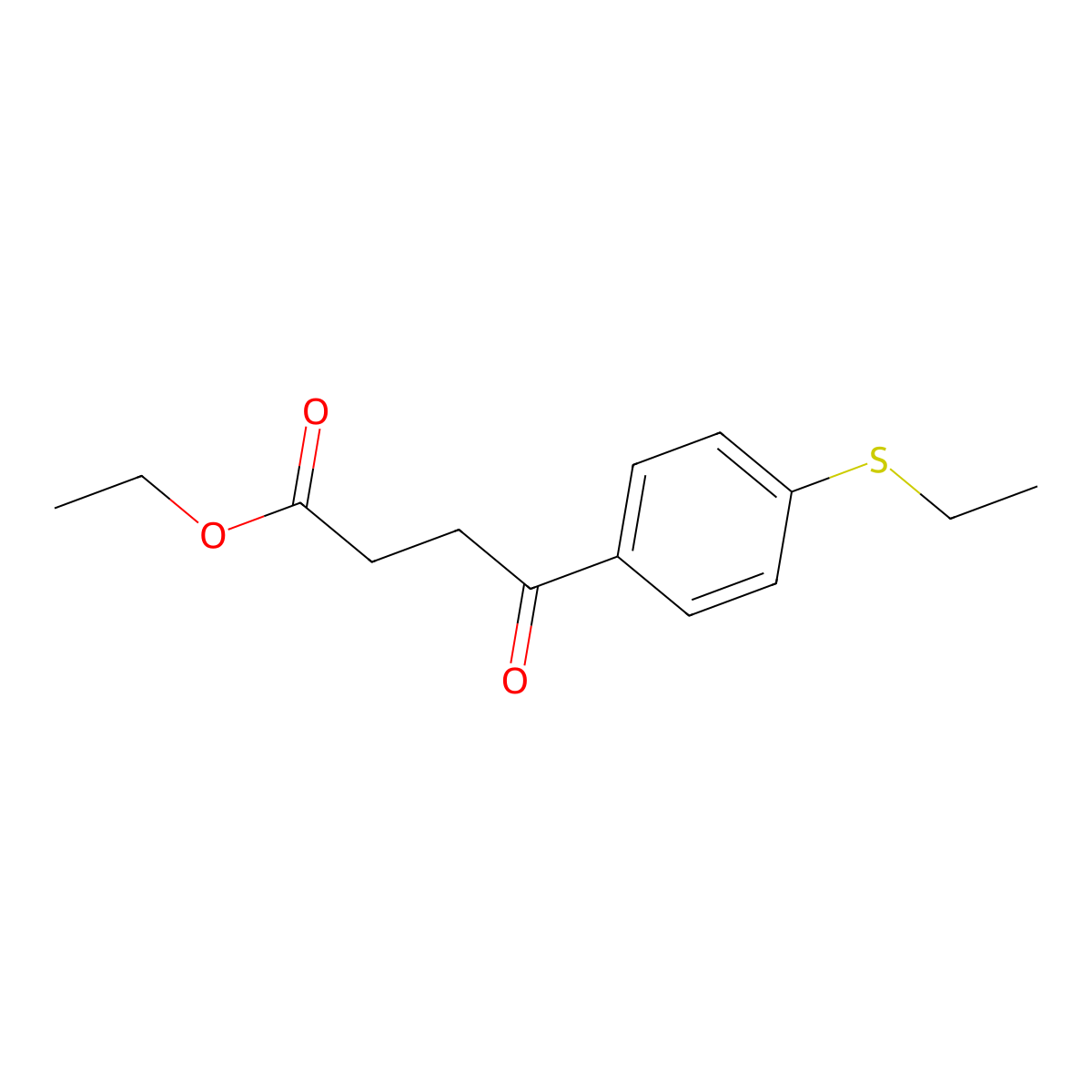 Ethyl 4-[4-(ethylthio)phenyl]-4-oxobutanoate molecular structure, CAS 7028-71-9