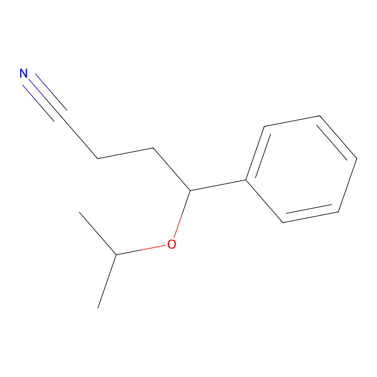 gamma-(1-Methylethoxy)benzenebutanenitrile molecular structure, CAS 70289-00-8