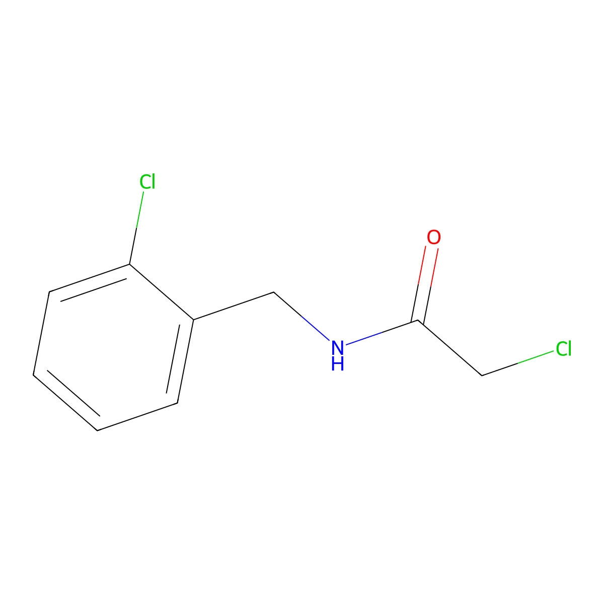 2-chloro-N-[(2-chlorophenyl)methyl]acetamide molecular structure, CAS 70289-13-3