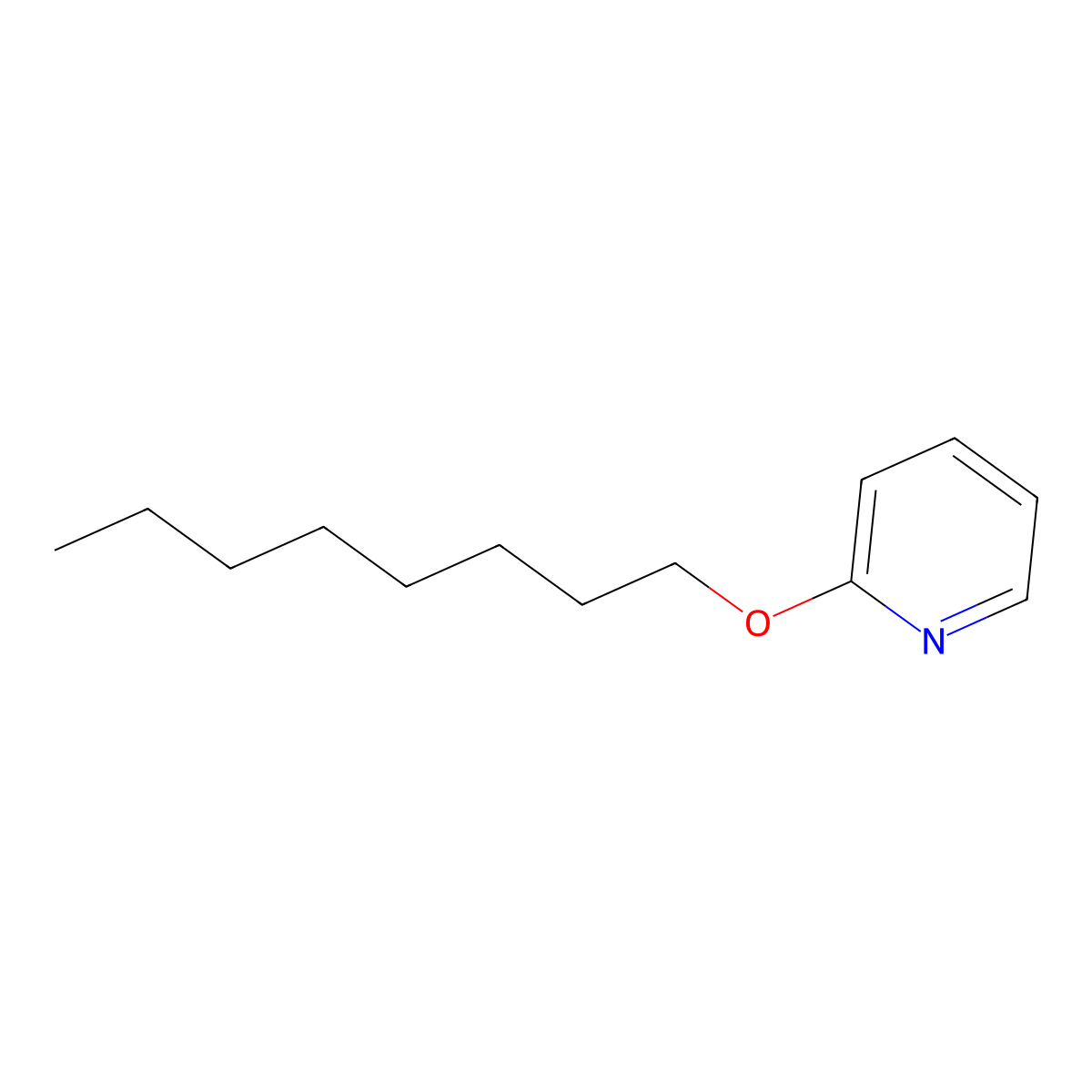 Octyl 2-pyridyl ether molecular structure, CAS 70289-27-9