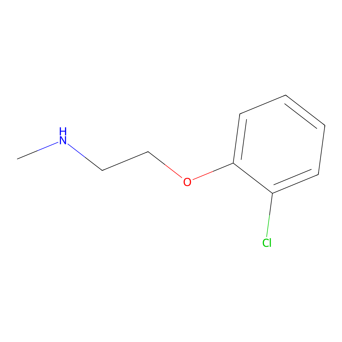 Ethylamine, 2-(o-chlorophenoxy)-N-methyl- molecular structure, CAS 70289-29-1