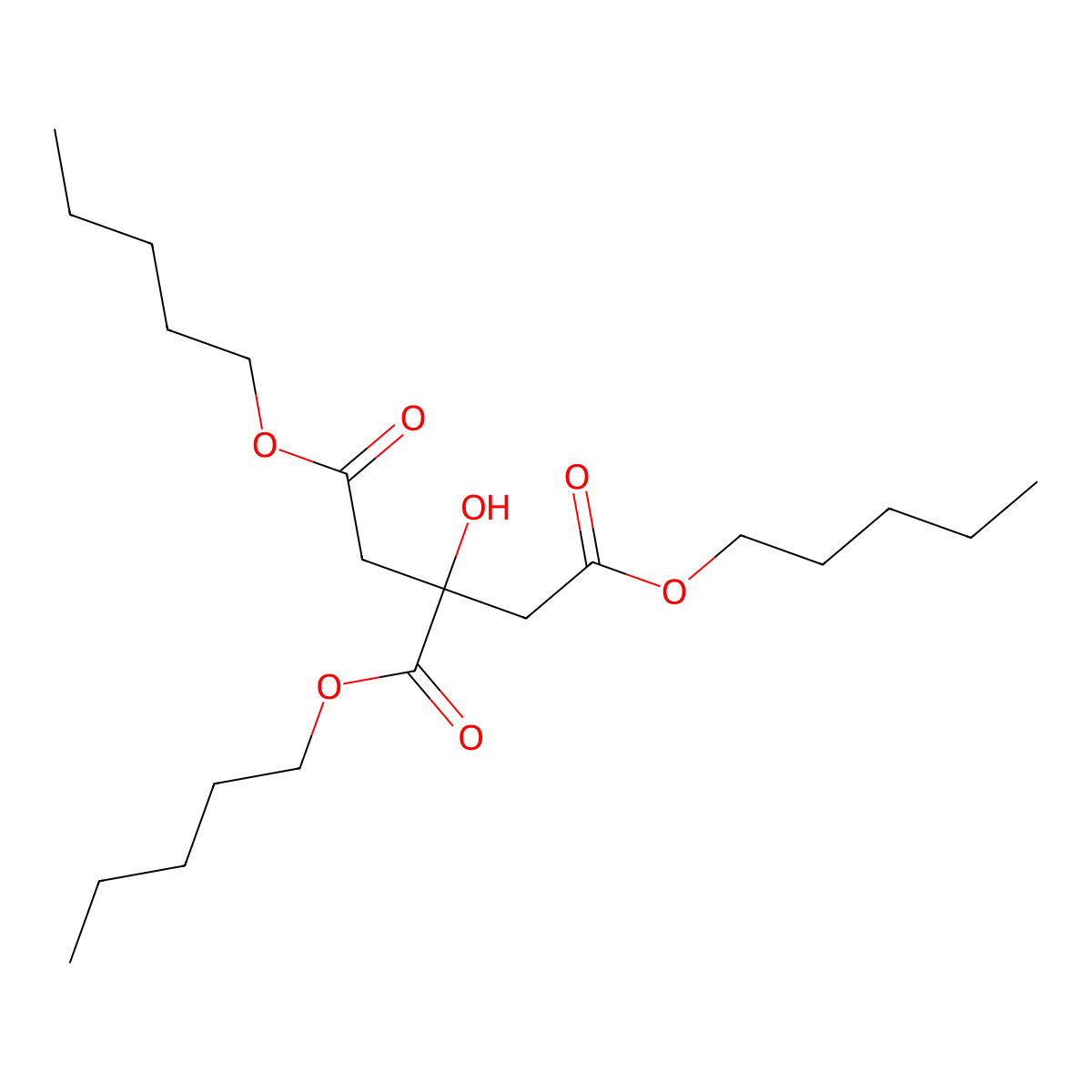 Citric acid, tripentyl ester molecular structure, CAS 70289-34-8