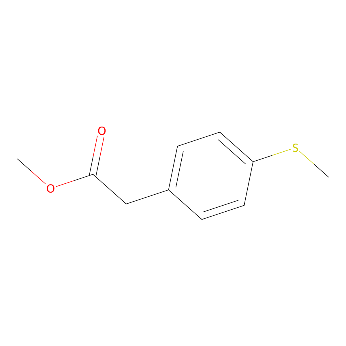 Methyl 2-(4-(methylthio)phenyl)acetate molecular structure, CAS 70290-37-8